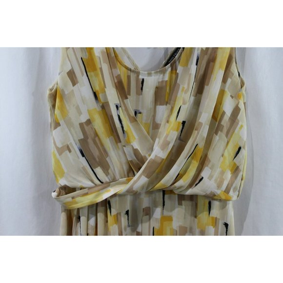 White House Black Market Womens Yellow Multicolor Sleeveless Dress 8 - Picture 3 of 6